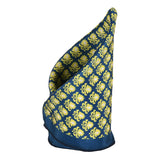 Chokore Blue & Yellow Silk Pocket Square - Indian At Heart line