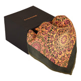 Chokore Black & Orange Silk Pocket Square - Indian At Heart line