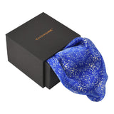 Chokore Cobalt Blue and White Silk Pocket Square -Indian At Heart line