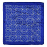 Chokore Cobalt Blue and White Silk Pocket Square -Indian At Heart line