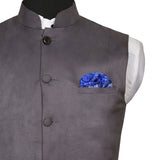 Chokore Cobalt Blue and White Silk Pocket Square -Indian At Heart line