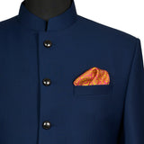 Chokore 2-in-1 Navy & Light Blue Silk Pocket Square from the Solids Line