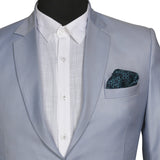 Chokore Blue color Silk Pocket Square -Indian At Heart line