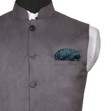Chokore Blue color Silk Pocket Square -Indian At Heart line