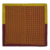 Chokore Burgundy & Lemon Green Silk Pocket Square - Indian At Heart line