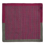 Chokore Magenta & Silver Silk Pocket Square -Indian At Heart line