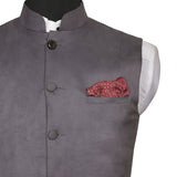 Chokore Wine Pink & Beige color Silk Pocket Square -Indian At Heart line