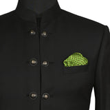 Chokore Green & Black Silk Pocket Square -Indian At Heart line