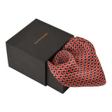 Chokore Red & Navy Blue Silk Pocket Square -Indian At Heart line