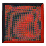 Chokore Red & Navy Blue Silk Pocket Square -Indian At Heart line