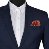 Chokore Red & Navy Blue Silk Pocket Square -Indian At Heart line