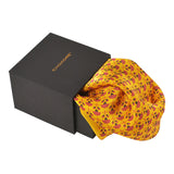 Chokore Yellow & Pink Silk Pocket Square - Indian At Heart line