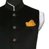 Chokore Yellow & Pink Silk Pocket Square - Indian At Heart line