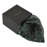 Chokore Black & Dark Sea Green Silk Pocket Square -Indian At Heart line