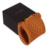 Chokore Tangerine & Chocolate Brown Silk Pocket Square -Indian At Heart line