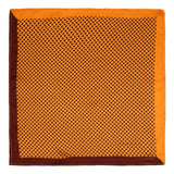 Chokore Tangerine & Chocolate Brown Silk Pocket Square -Indian At Heart line
