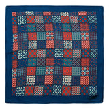 Chokore Blue & Red Silk Pocket Square - Indian At Heart line