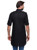 Chokore Black Solid Straight Kurta