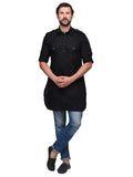 Chokore Black Solid Straight Kurta