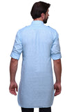 Chokore Light Blue Solid Straight Kurta