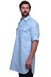Chokore Light Blue Solid Straight Kurta
