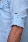 Chokore Light Blue Solid Straight Kurta