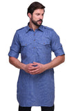 Chokore Cobalt Blue Solid Straight Kurta