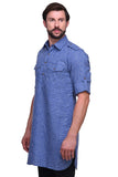 Chokore Cobalt Blue Solid Straight Kurta