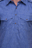 Chokore Cobalt Blue Solid Straight Kurta