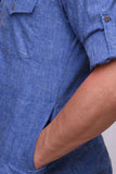 Chokore Cobalt Blue Solid Straight Kurta