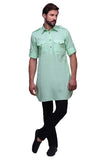 Chokore Light Sea Green Solid Straight Kurta