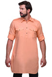 Chokore Orange Solid Straight Kurta
