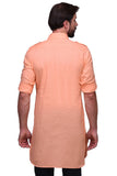 Chokore Orange Solid Straight Kurta
