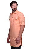 Chokore Orange Solid Straight Kurta
