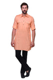 Chokore Orange Solid Straight Kurta