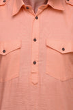 Chokore Orange Solid Straight Kurta