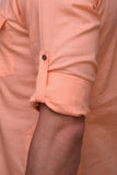 Chokore Orange Solid Straight Kurta