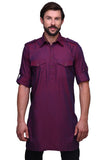 Chokore Purple Solid Straight Kurta