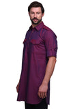 Chokore Purple Solid Straight Kurta