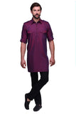 Chokore Purple Solid Straight Kurta