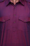 Chokore Purple Solid Straight Kurta