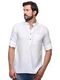 Chokore White Slim Fit Casual Short Kurta