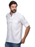 Chokore White Slim Fit Casual Short Kurta