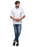 Chokore White Slim Fit Casual Short Kurta