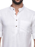 Chokore White Slim Fit Casual Short Kurta