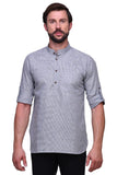 Chokore Light Grey Slim Fit Casual Short Kurta
