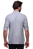 Chokore Light Grey Slim Fit Casual Short Kurta
