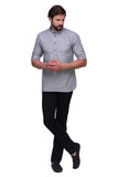 Chokore Light Grey Slim Fit Casual Short Kurta