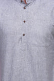 Chokore Light Grey Slim Fit Casual Short Kurta
