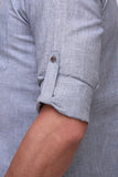 Chokore Light Grey Slim Fit Casual Short Kurta